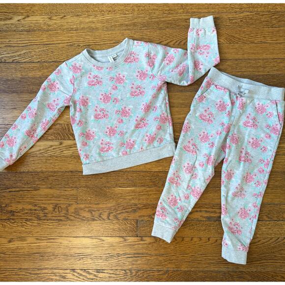 Janie and Jack Girls' Floral Sweatsuit Size 5-6 - Picture 1 of 6